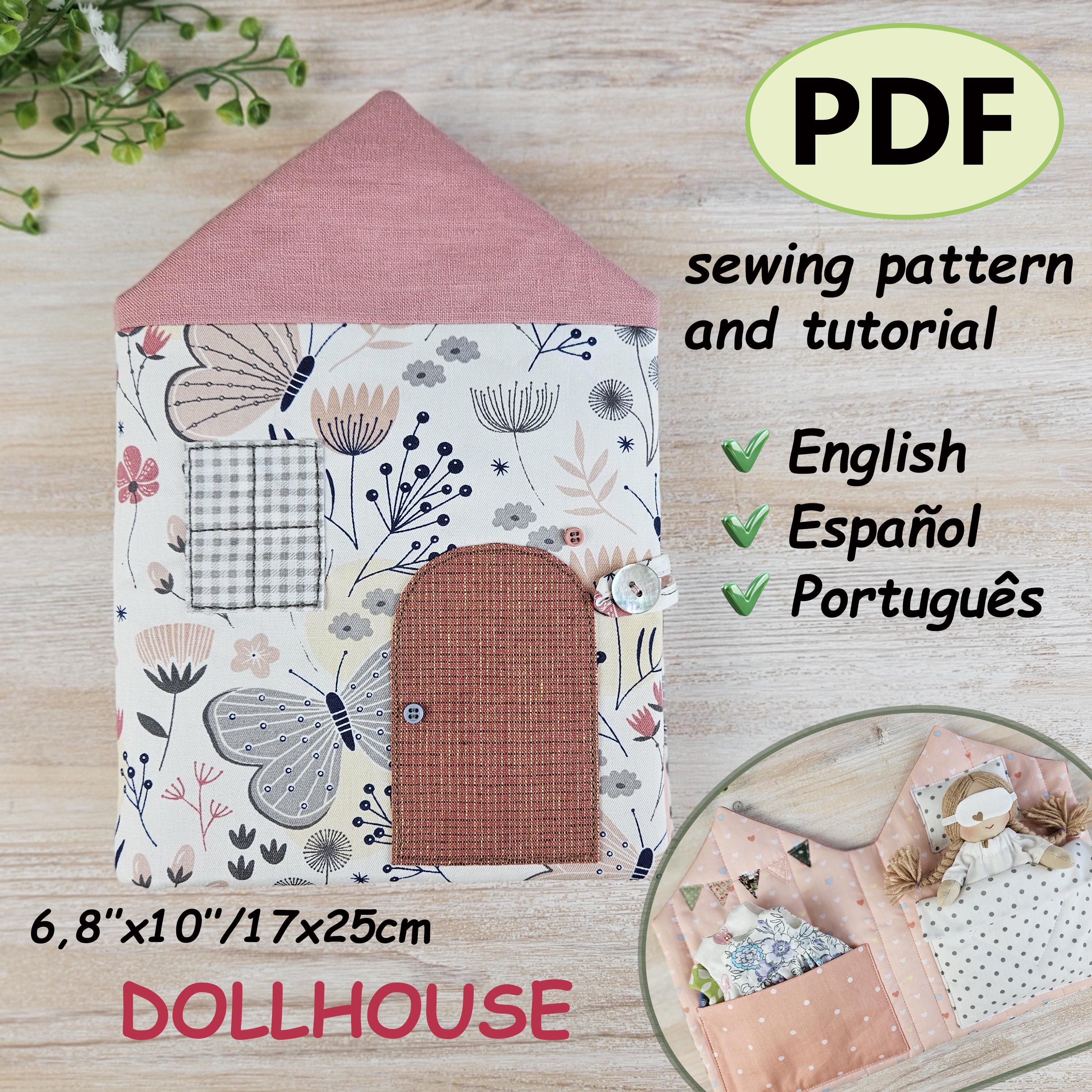 Dollhouse Sewing Pattern PDF Fabric Doll House with Tutorial