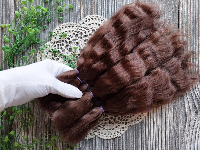 Mohair doll hair handmade wig making supply