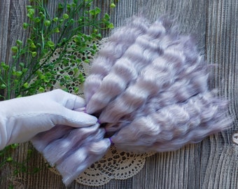 Doll hair. Purple. Mohair doll hair. Organic hair. Doll Reborn hair doll Paola hair doll Mohair wig natural mohair Waldorf hair