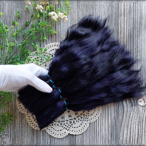 Straight natural mohair doll hair locks