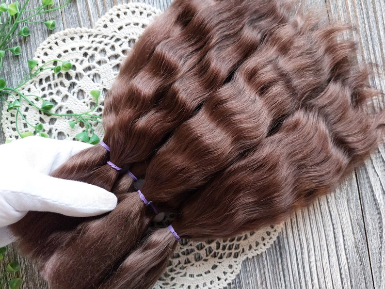Natural curly doll hair mohair fiber photo