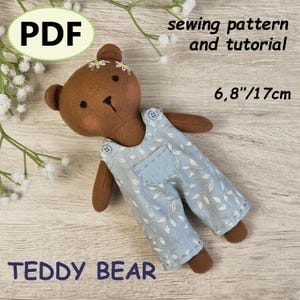 Teddy Bear Sewing Pattern PDF | Stuffed Bear Pattern | Plush Bear Tutorial | Soft Toy DIY