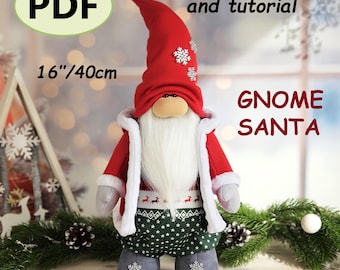 Patrón de costura de gnomo de Papá Noel en PDF / Patrón de gnomo navideño / Tutorial de Tomte nórdico