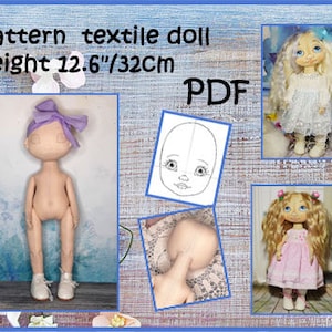 Fabric doll pattern PDF. Rag doll pattern. doll patterns pdf Sewing Tutorial Soft Doll body doll patterns kruseling dolls clothes patterns