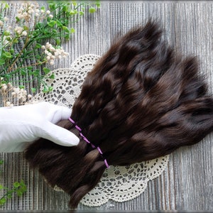 Doll hair. Made from natural Angora goat hair. Perfectly suitable as a hair for dolls. Mohair doll hair is also great for making doll wigs. Color