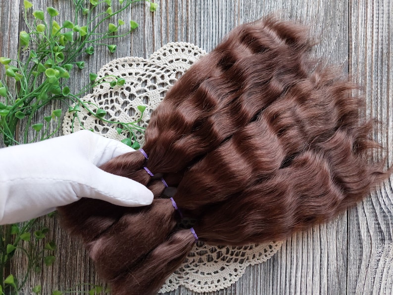 Soft mohair locks for DIY doll wig projects