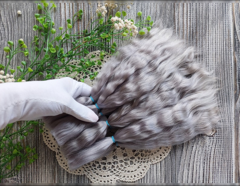 Natural doll hair mohair curly texture