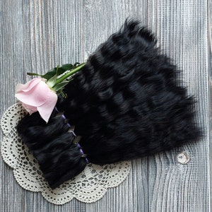 Mohair hair texture showing softness and shine