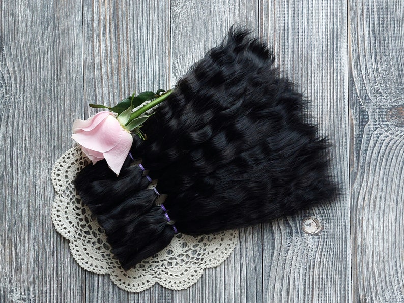 Mohair hair texture showing softness and shine