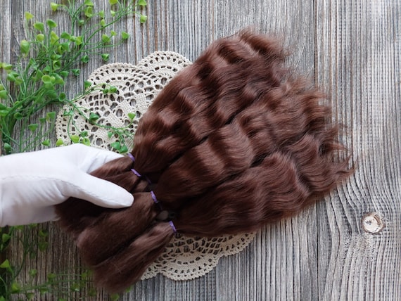 Mohair Doll Hair (Cocoa) – Curly or Straight Mohair for Doll Wig Making, Premium Natural Fiber for DIY Dolls