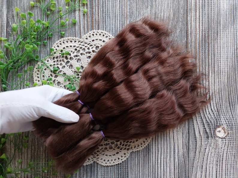 Curly mohair doll hair for wig making projects