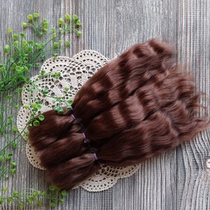 Straight natural mohair doll hair locks