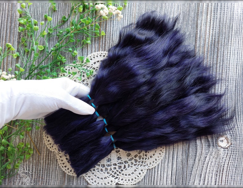 Curly mohair doll hair for wig making projects