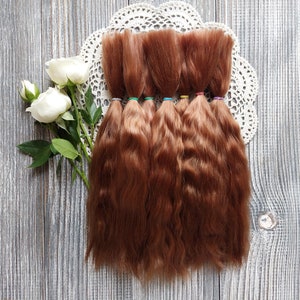 Doll hair. Made from natural Angora goat hair. Perfectly suitable as a hair for dolls. Mohair doll hair is also great for making doll wigs.