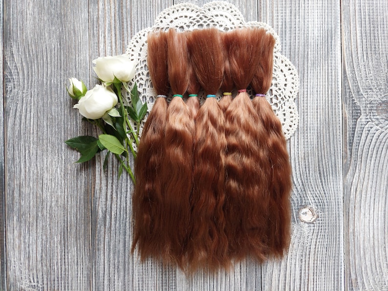 Doll hair. Made from natural Angora goat hair. Perfectly suitable as a hair for dolls. Mohair doll hair is also great for making doll wigs.
