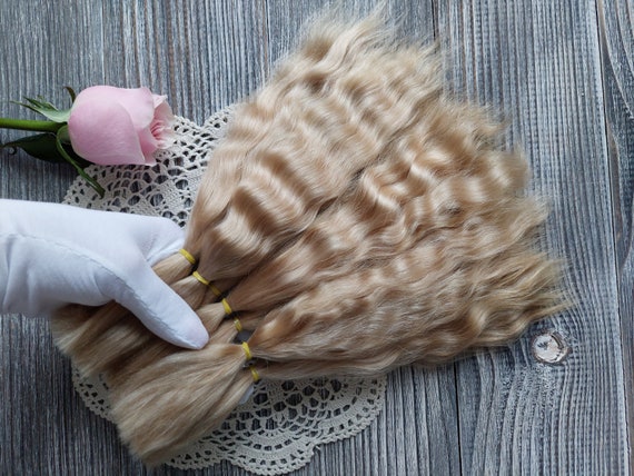 Mohair doll hair. Golden Light-Brown. Doll hair art doll doll wig doll mohair doll making blythe doll hair ooak doll wool doll hair