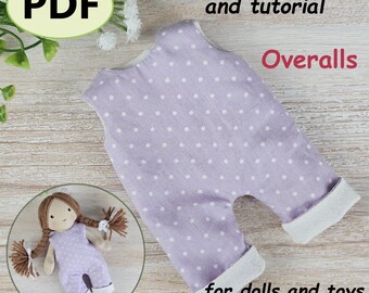 Doll Overalls Sewing Pattern PDF | 16cm Doll Clothes Tutorial