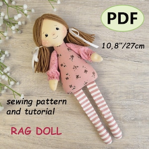 Patron de couture pour poupée de chiffon (PDF) | Modèle de poupée en tissu | Tutoriel pour créer une poupée en tissu | Cadeau de poupée douce à faire soi-même