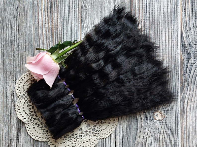 Dark brown mohair hair for Waldorf and reborn dolls