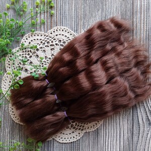 Doll wig making fiber mohair locks closeup