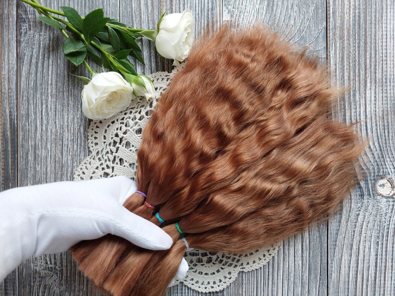 Doll hair. Made from natural Angora goat hair. Perfectly suitable as a hair for dolls. Mohair doll hair is also great for making doll wigs.