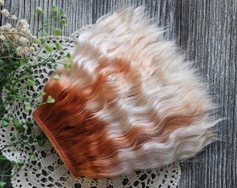 Mohair weft. Redhead ombre. Mohair doll hair organic