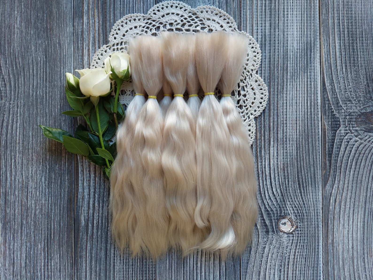 Doll Hair light-blond Mohair Doll Hair. Organic Doll Reborn - Etsy