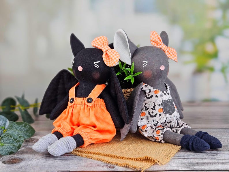 Bat Sewing Pattern PDF | Bat Doll Pattern With Clothes | Plush Bat Toy ...
