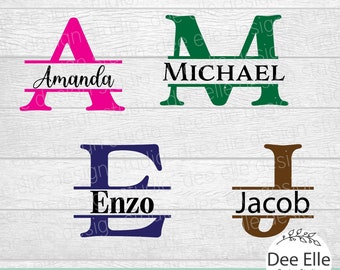 Split Monogram SVG, 26 Letter Classic Font Monogram Bundle, Split Font Full Alphabet Monogram Cut File for Cricut and Silhouette