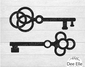 Skeleton Key SVG Files for Cricut, Antique Decorative Key Svg, Steampunk Key Cut File, Png Eps Dxf
