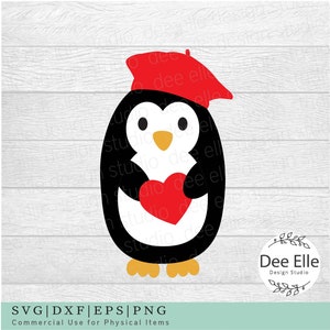Valentinstag Pinguin Svg, Valentinstag Clipart, Valentinstag Herz Svg, Süßes Valentinstag Tier Clipart