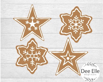 Piernikowe ciasteczka SVG, Boże Narodzenie Svg, Clipart świątecznego ciasteczka, Piernikowe ciasteczka świąteczne Png, Plik do cięcia świątecznego, Dxf, Eps, Png