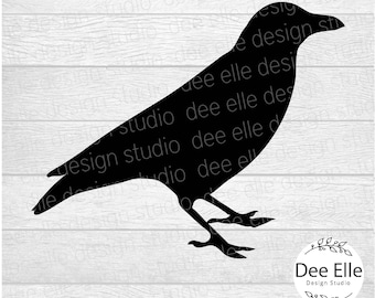 Halloween Crow SVG: Black Raven Profile Clipart (Digital Download)
