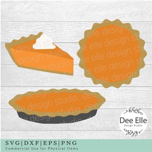 Pumpkin Pie SVG Bundle, Thanksgiving, Christmas, Desert, Whipped Cream Cut File Png Eps Dxf