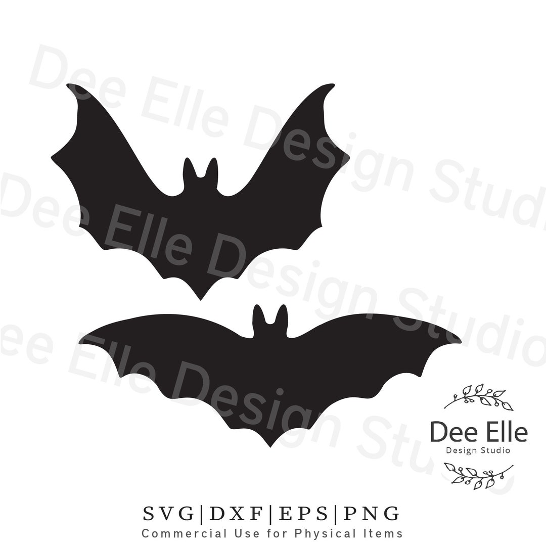 2 Bats SVG, Halloween Clipart, Flying Bats, Bat Cut File, Bat