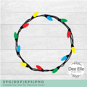 Christmas lights SVG, Christmas light string, Christmas Lights Clipart, Christmas Lights Wreath, Christmas cut file for cricut, Png Eps Dxf