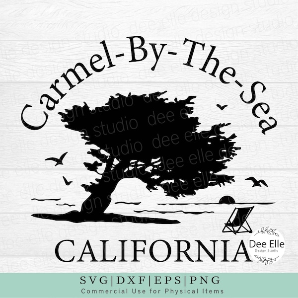 Monterey Cypress SVG, Carmel by the Sea, Carmel California, Monterey Bay, California Coast, Cypress Tree Svg, Tree Svg, Beach Svg