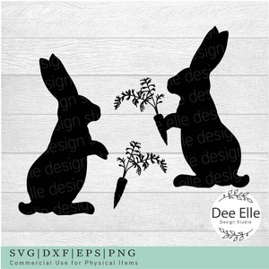 Bunny SVG Bundle, Bunny Svg, Easter Svg, lapin de Pâques svg, lapin lapin svg, Lapin et Carotte Svg, Silhouette de lapin, Lapin debout