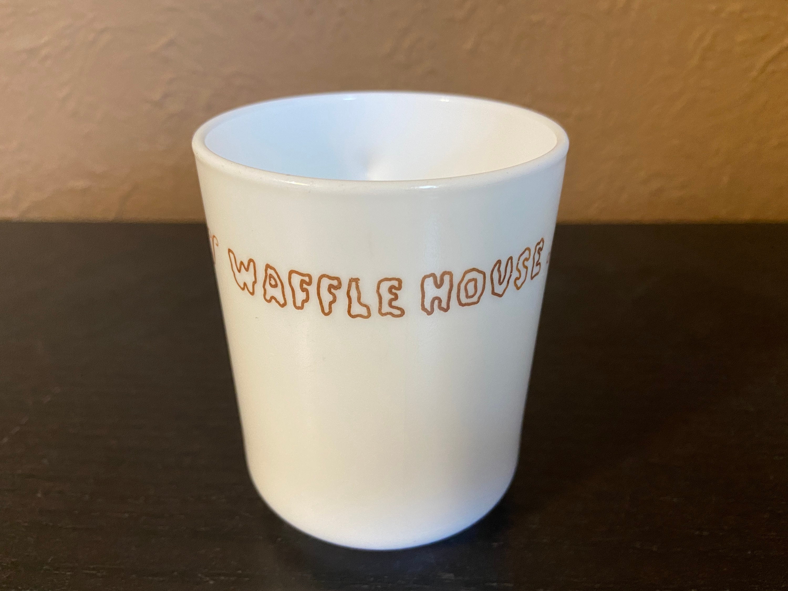 Vintage Waffle House Coffee Cup / Mug Regency Scroll Design on Milk Glass  made by Arcopal France. Excellent Old School Restaurant Ware. 