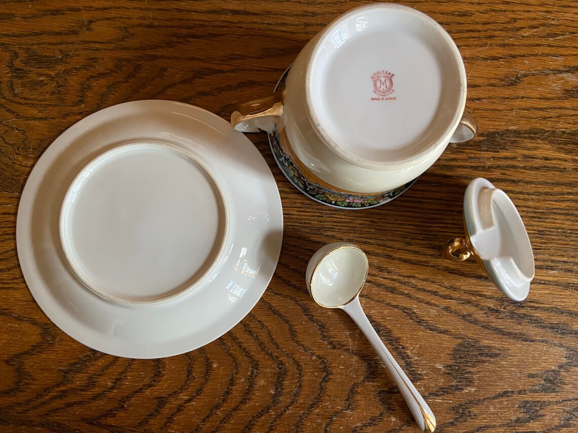 Antique Noritake Condiment Bowl with Lid Ladle and Etsy