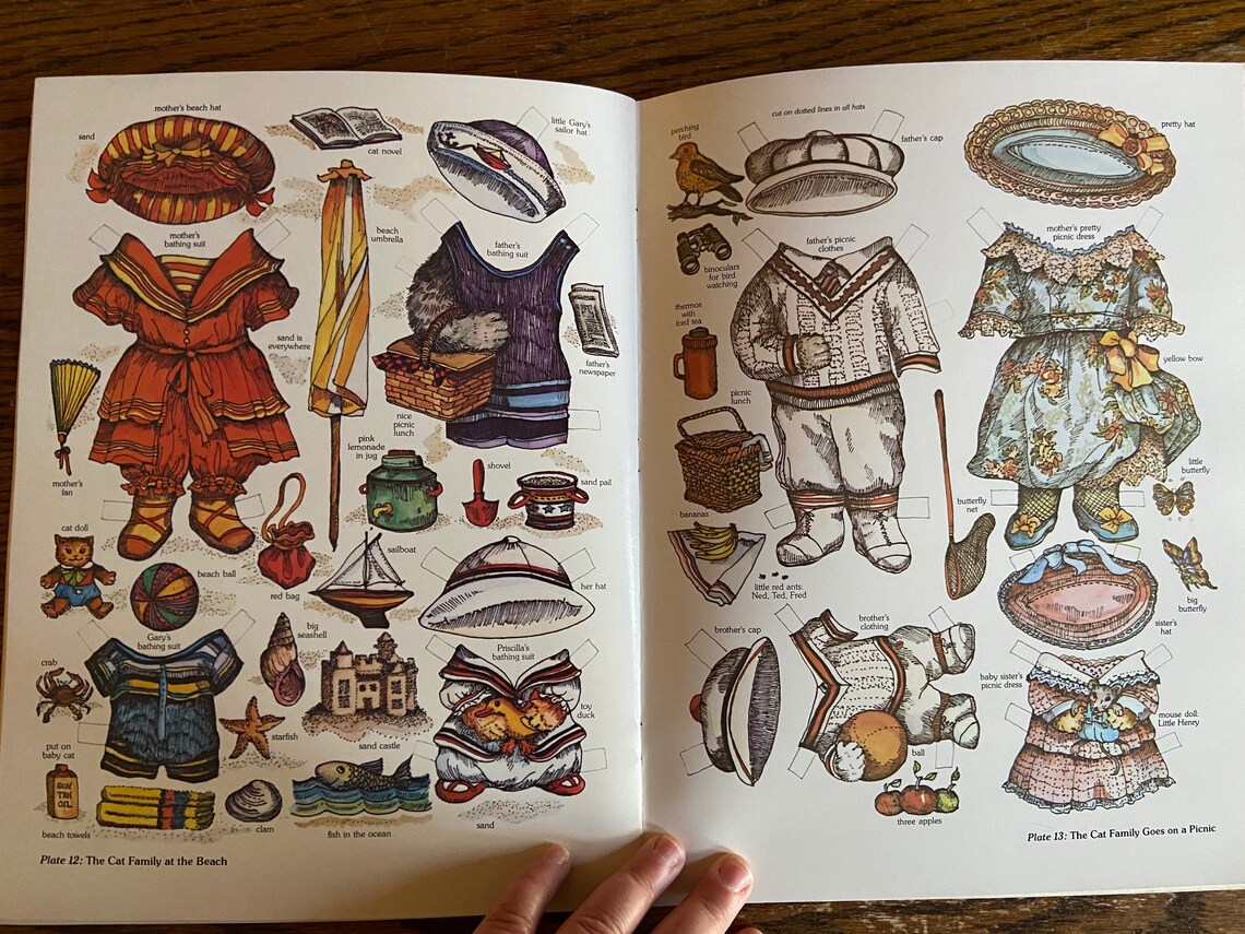 Vintage Victorian Cat Family Paper Dolls de Evelyn Gathings. Etsy