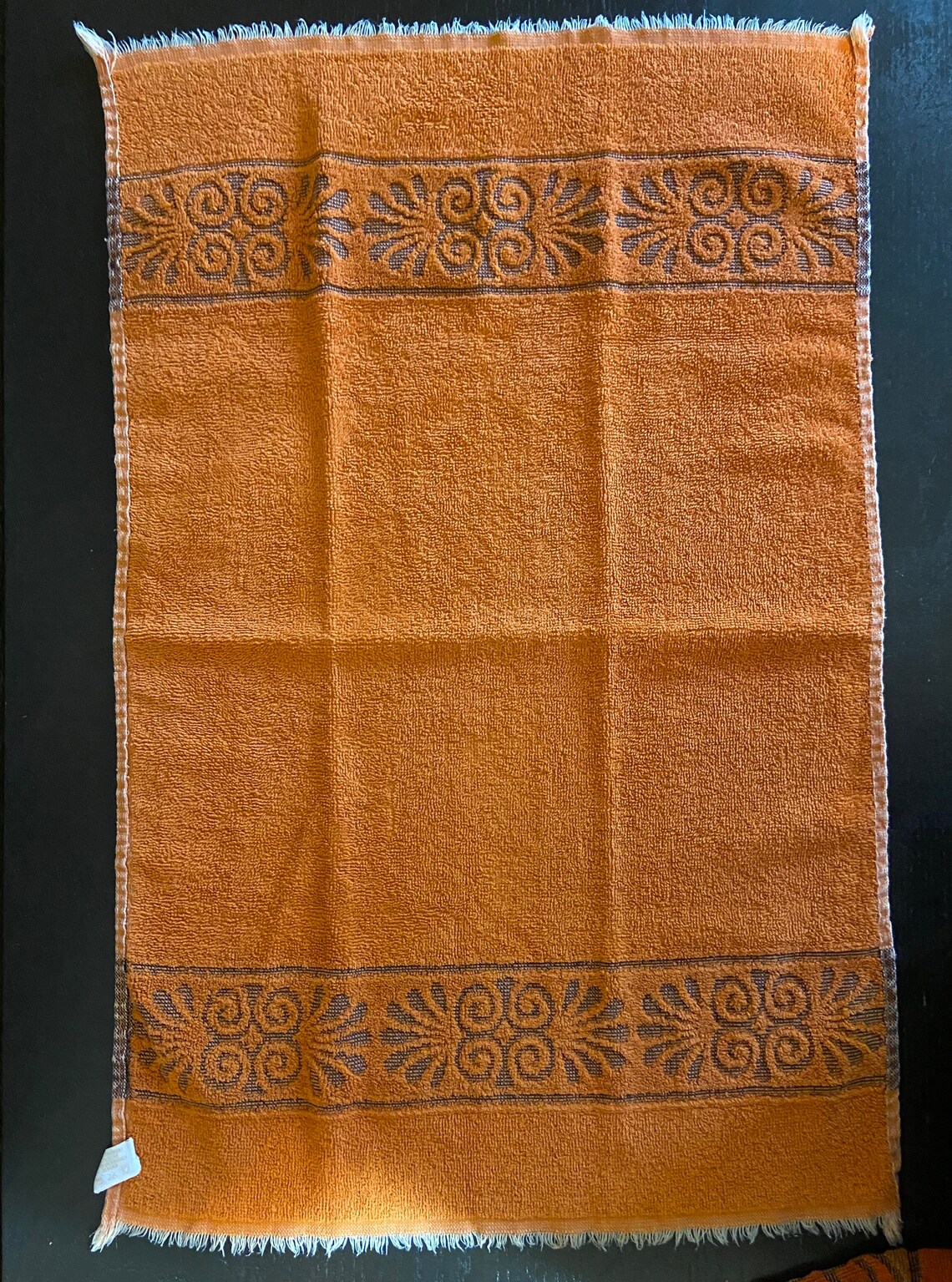 Vintage 1970s Burnt Orange / Avocado Green Hand Towels Etsy