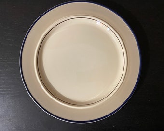 Vintage Ranmaru Dimension III Prelude Chop Plate / Platter -- 9564. Beige, Tan, and Blue -- Timeless Stoneware Made in Japan!