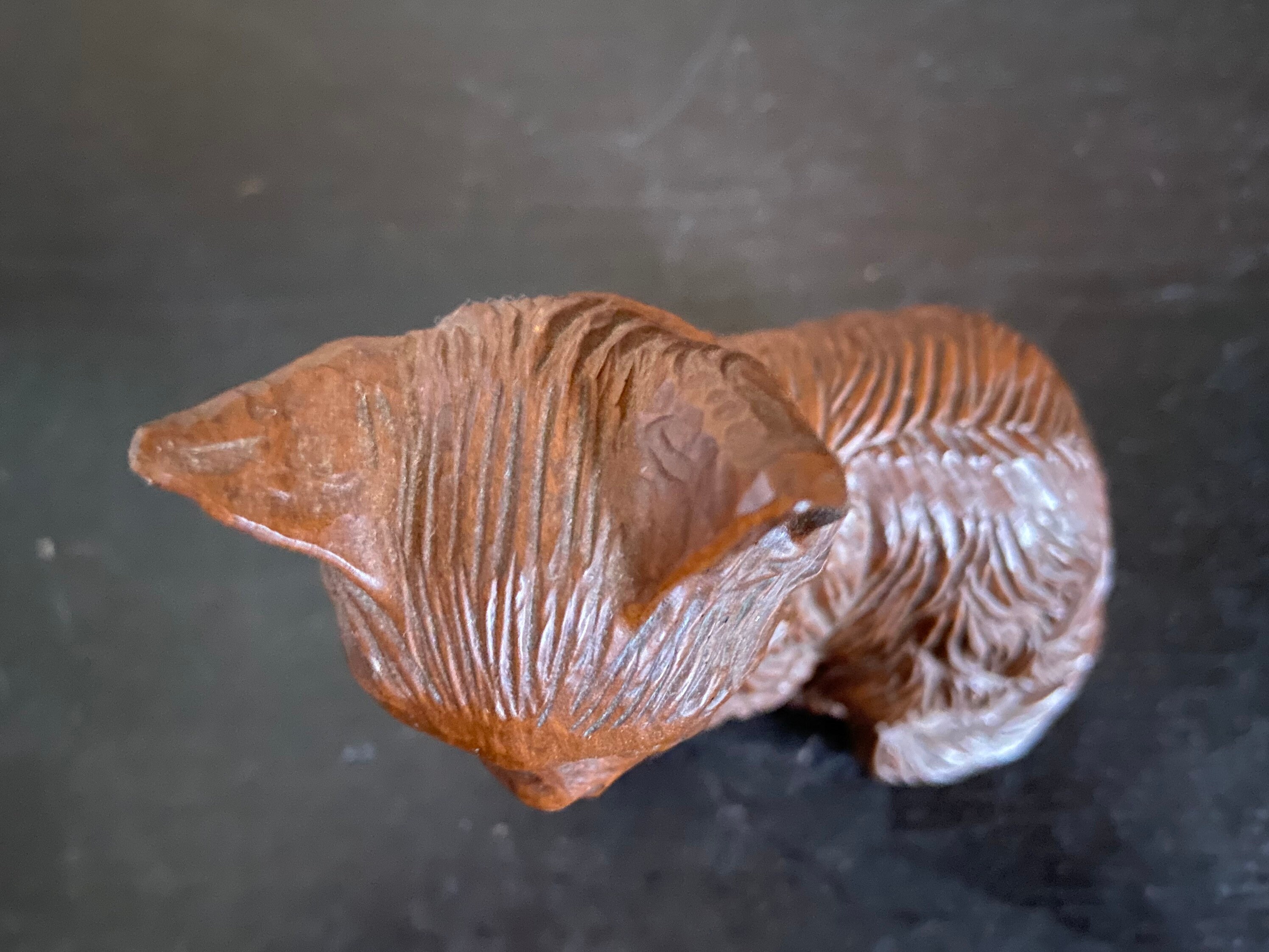 Vintage Red Mill Crushed Pecan Shell Cat Figurine. Etsy