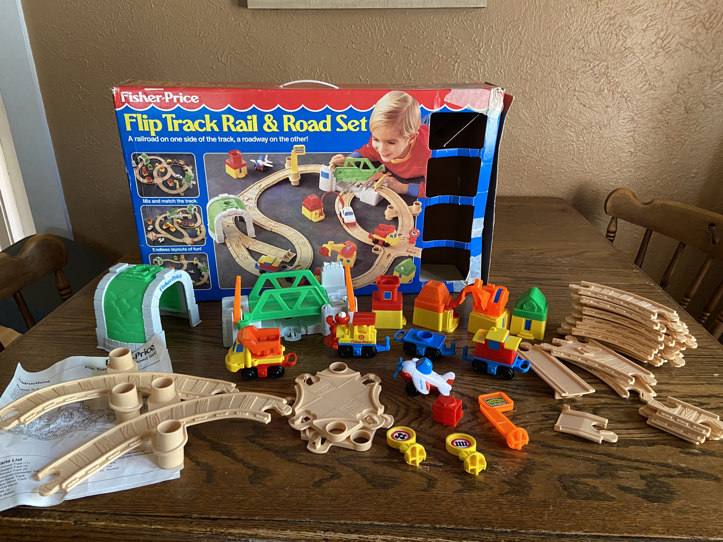 Vintage 1991 Fisher Price Flip Track Rail and Road Set 2 in 1 Etsy
