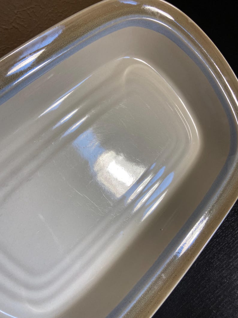Vintage 1970s-80s Noritake Stoneware 14-Inch Rectangular Baker / Open Roasting Pan / Painted Desert | 8603 -- Super-useful and Made in Japan image 6