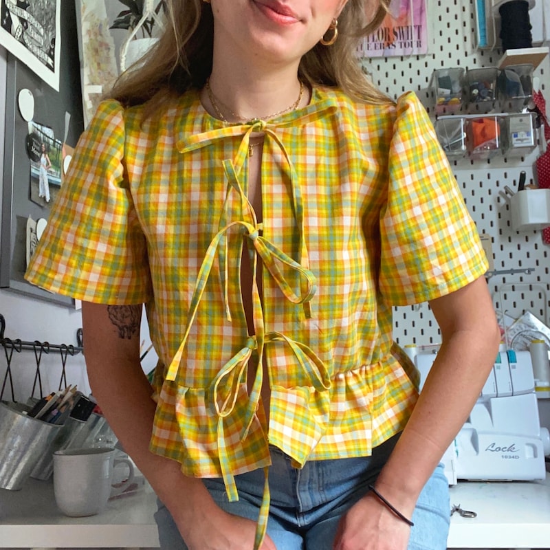 Tie Embroidered Summer Blouse