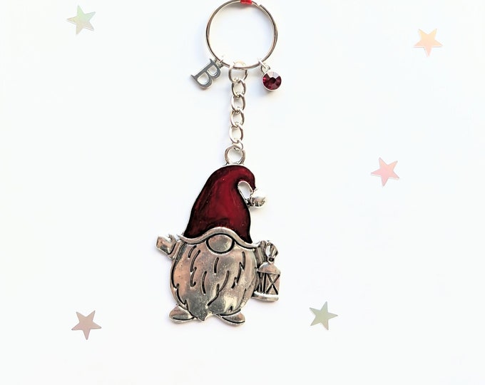Gonk keychain, Gnome keyring, personalised gift, birthday gift idea for a friend, good luck charm, Christmas gift idea, stocking filler
