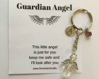 Guardian angel, protection angel, angel key chain, angel bag charm, angel key ring, angel gift