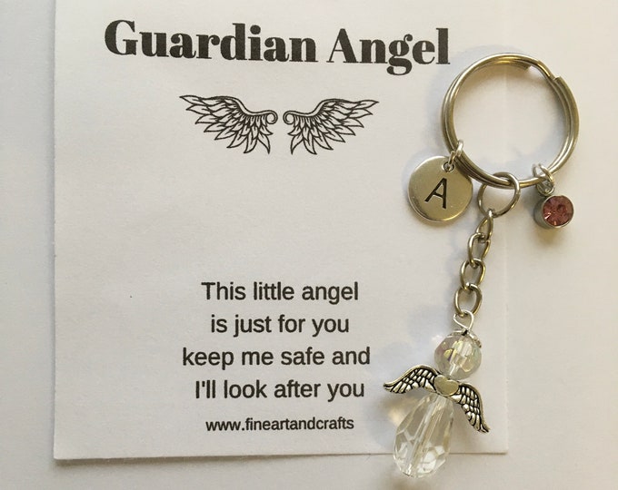 Guardian angel, protection angel, angel key chain, angel bag charm, angel key ring, angel gift
